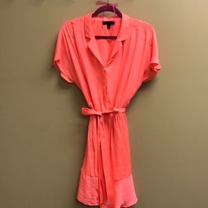 Banana Republic bright orange dress.